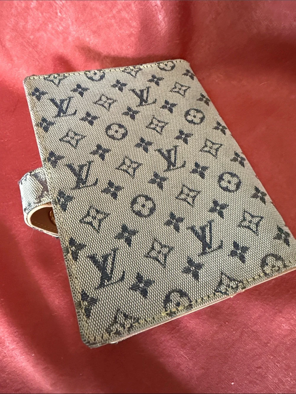Louis Vuitton Beige and Black Mini Lin Monogram Agenda Cover