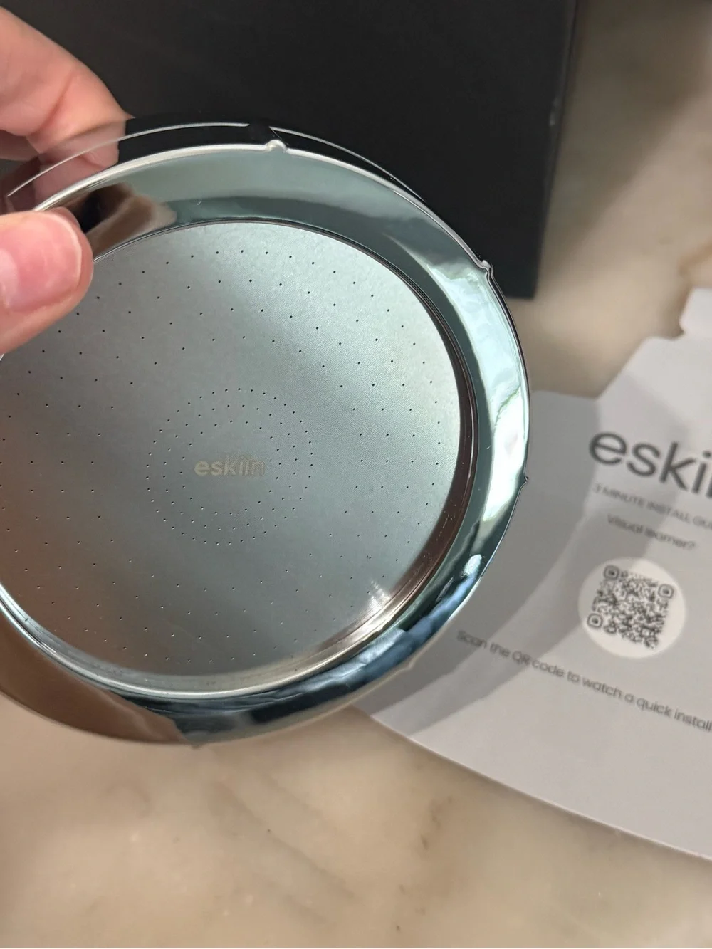 Skin Polished Silver Shower Head