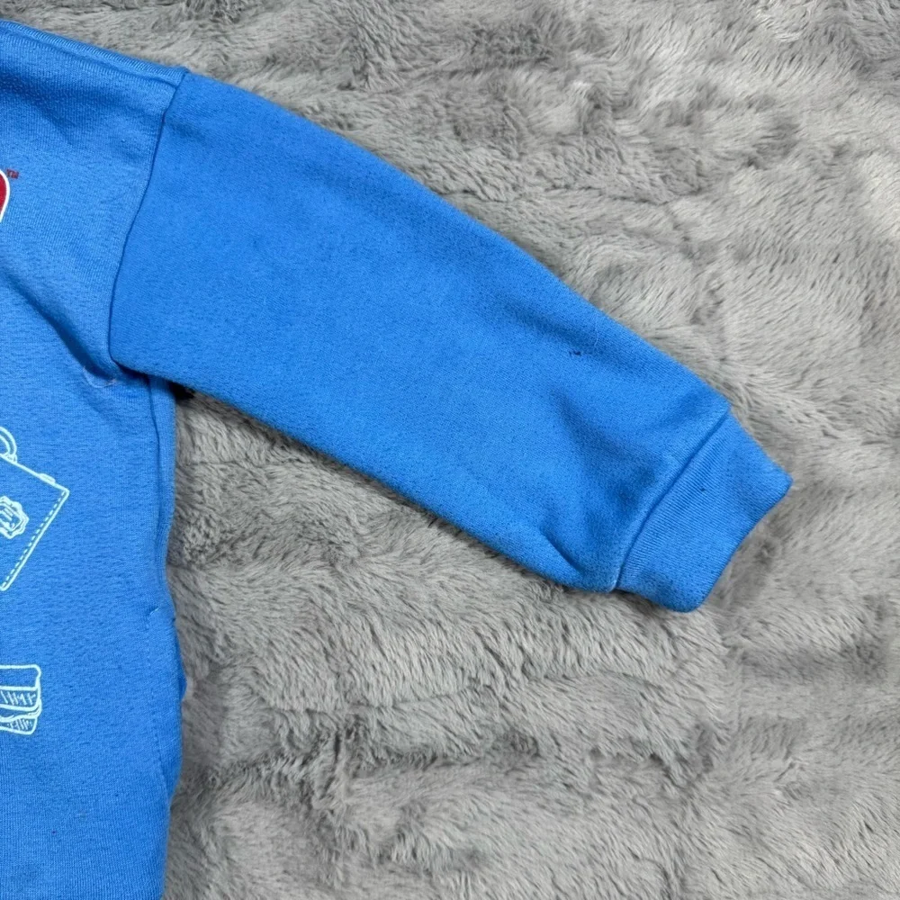 Vibrant Blue Paddington Bear Hoodie with Fun Graphic Design