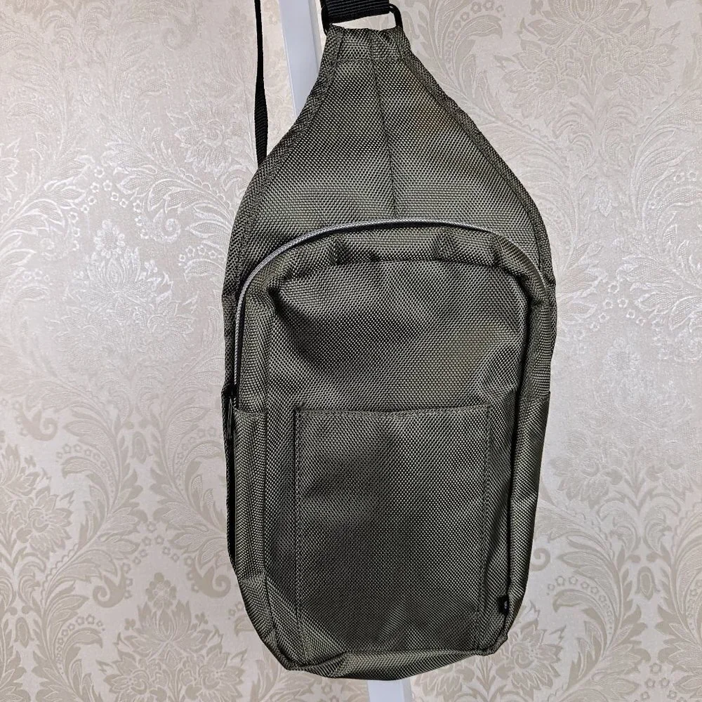 Urban Outfitters Olive Green Vertical Sling Bag Extra Ring for Adjustment EUC
