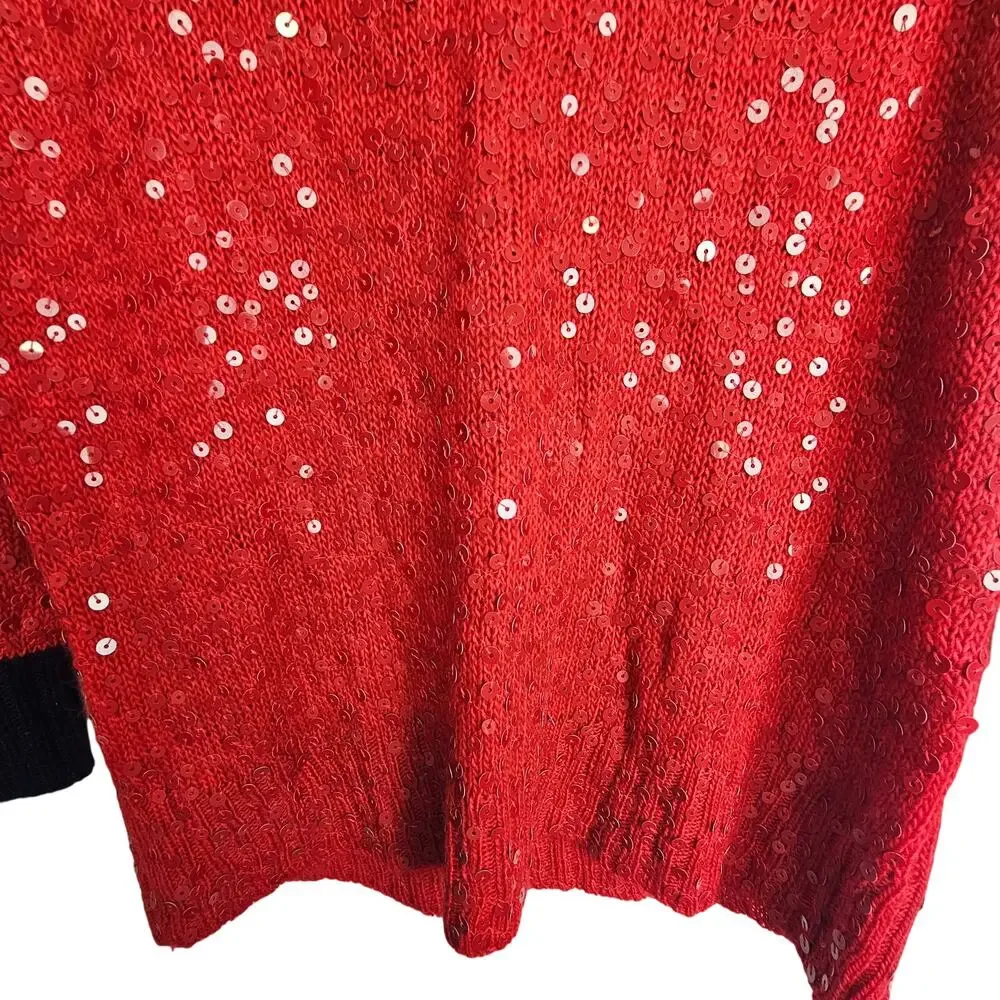 J. Crew Womens Sequin Mohair Wool Sweater Size XS Preppy Embellished Holiday