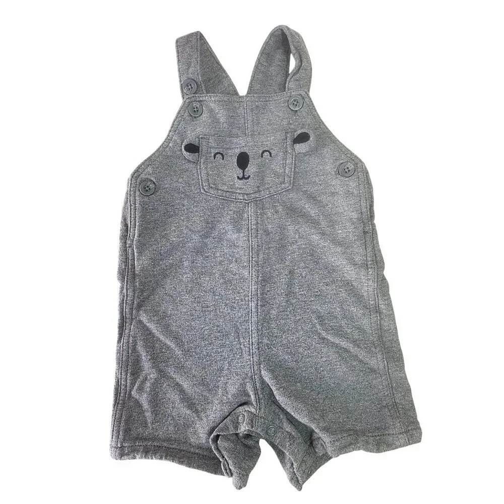 Carters Baby Bundle 6M Navy Sherpa Hood Jacket + 12M Short Romper Gray Blue NWOT