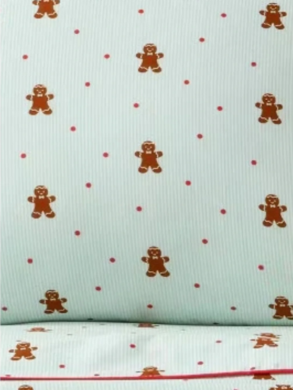 Super Cute FULL Gingerbread Dreams Striped Sheet Set 100% Cotton 220TC