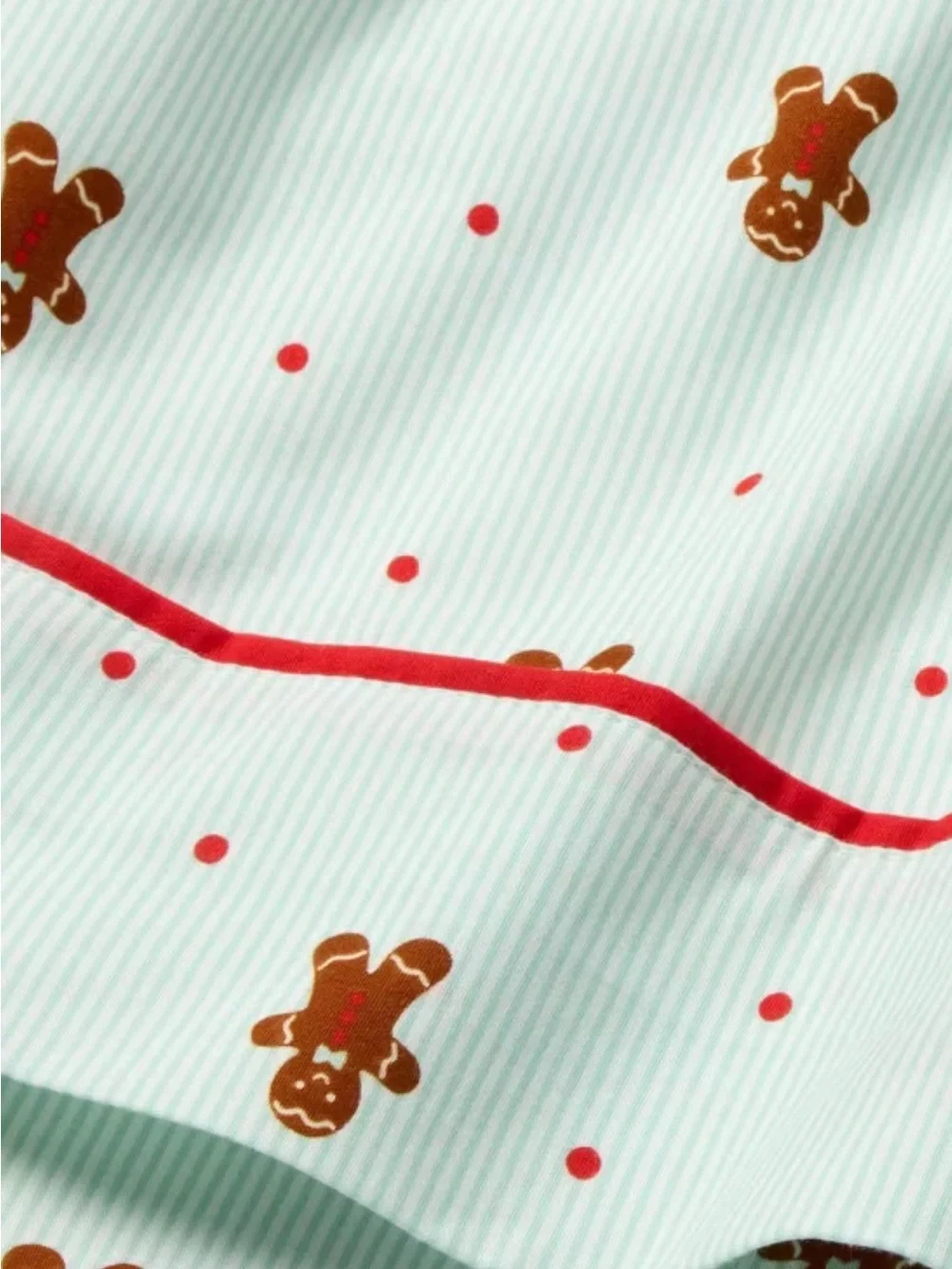 Super Cute FULL Gingerbread Dreams Striped Sheet Set 100% Cotton 220TC