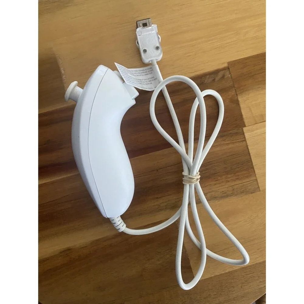 Wii Nunchuck White For Nintendo Video Game Controller Remote OEM - TESTED