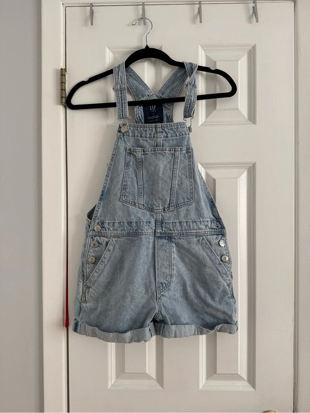 GAP Light Wash Denim Short Overalls for Kids