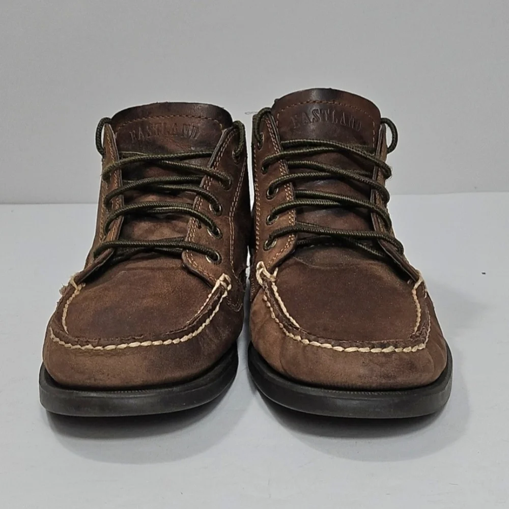 Eastland Seneca Camp Brown Leather Moc Toe Lace Up Classic Chukka Ankle Boot