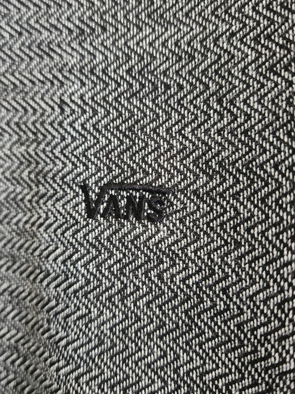Vans Grey Black Herringbone Textured Knit Crewneck Sweatshirt Size L