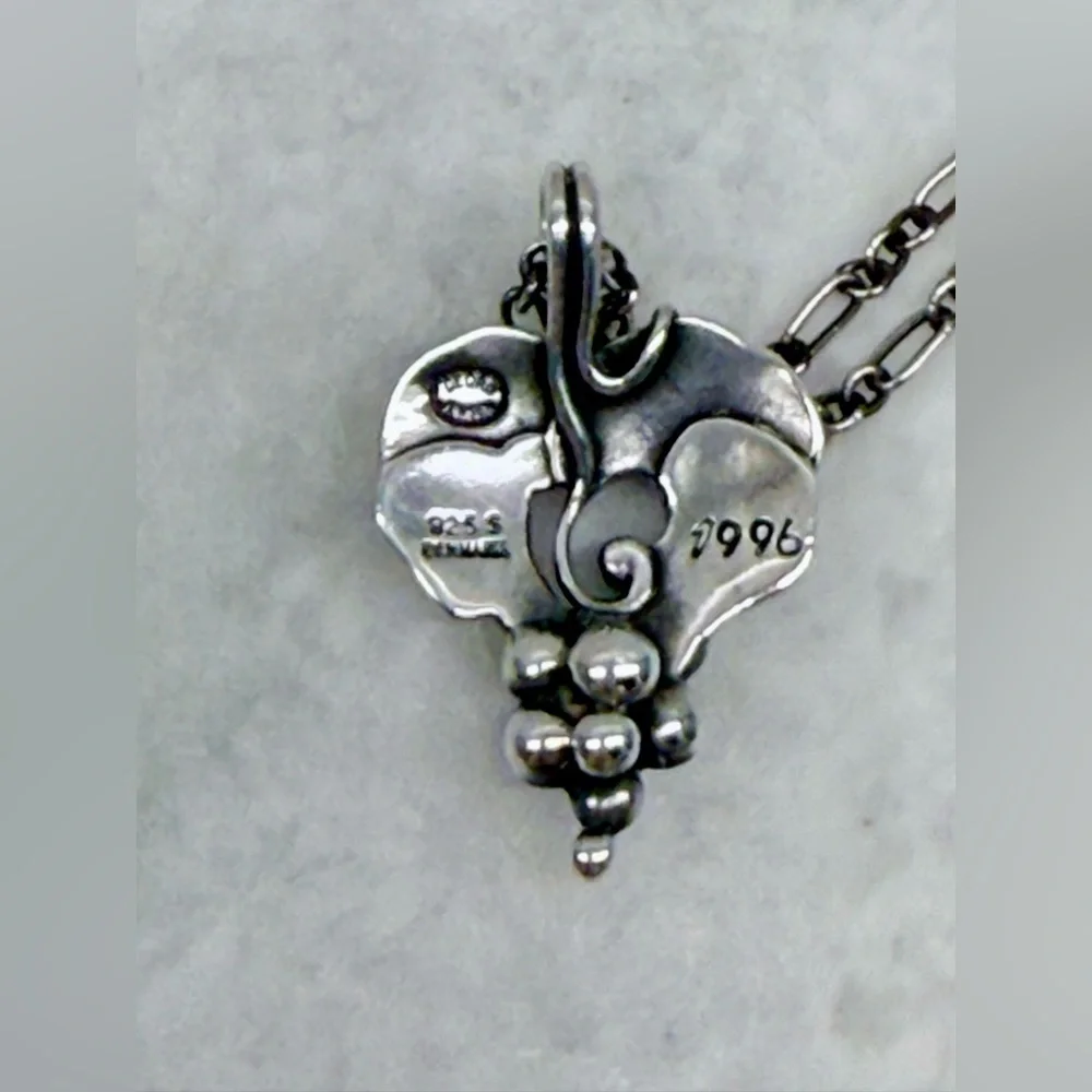 GEORG JENSEN Vintage Rare Collectors 1996 Heritage 925 SS Grape Necklace