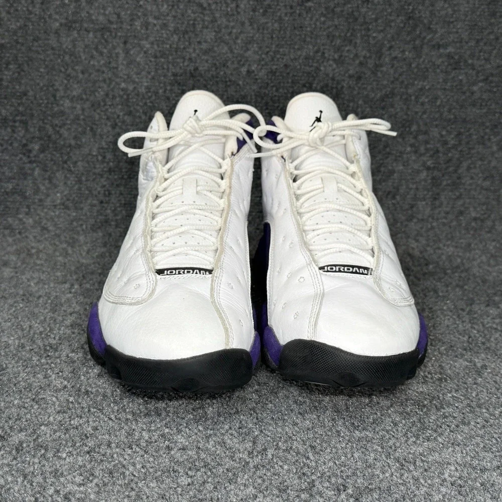 Jordan 13 Retro Shoes Men's 12 White Purple Lakers Athletic Hooping‎ Sneakers