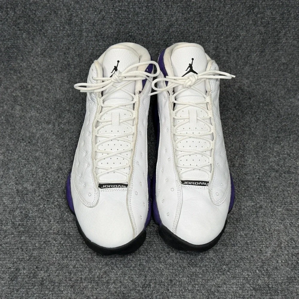 Jordan 13 Retro Shoes Men's 12 White Purple Lakers Athletic Hooping‎ Sneakers