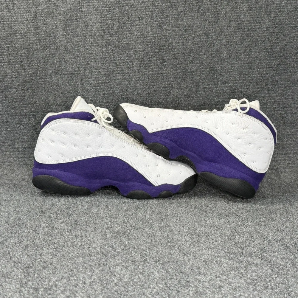Jordan 13 Retro Shoes Men's 12 White Purple Lakers Athletic Hooping‎ Sneakers