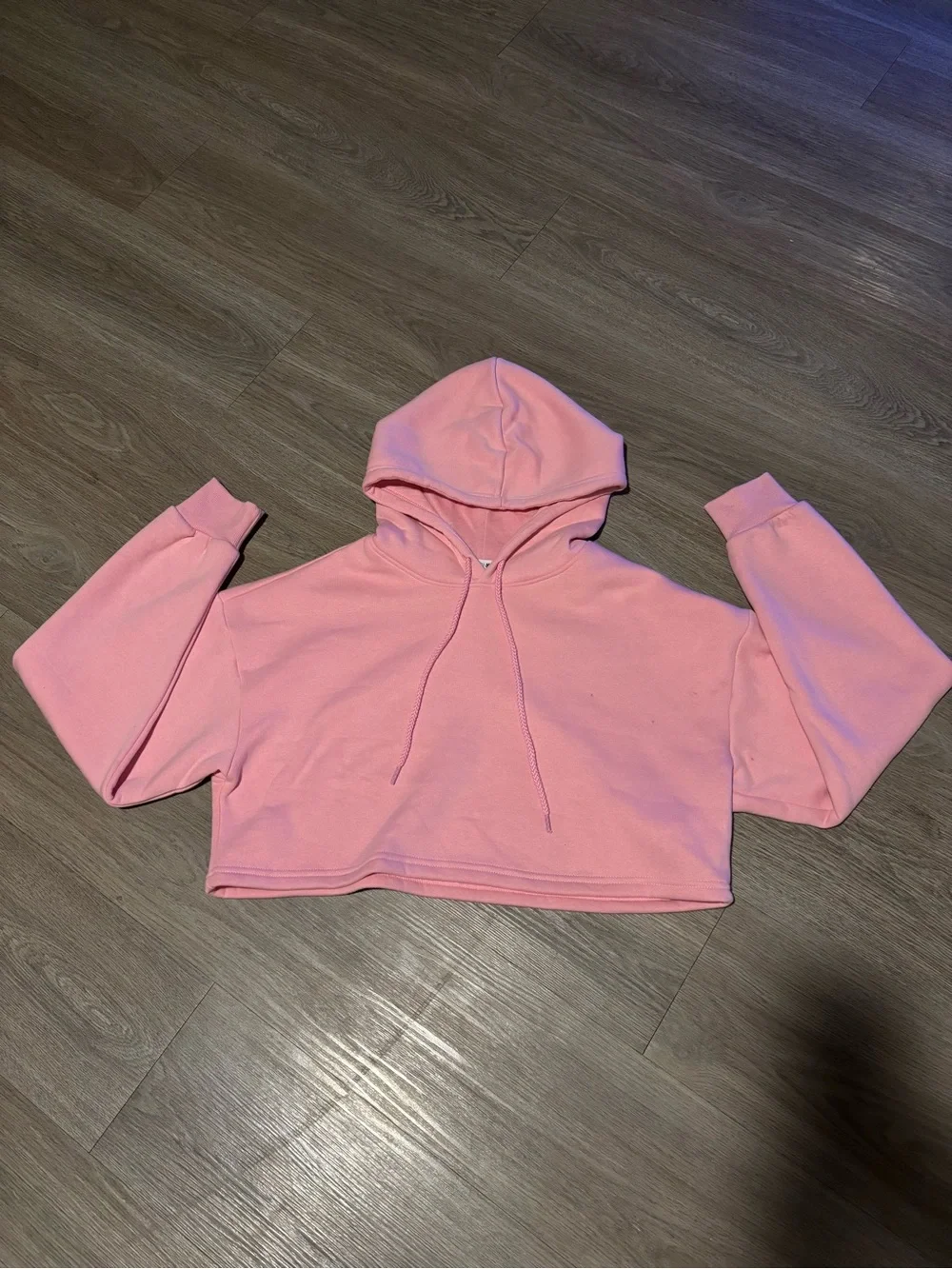 Cropped Pink Hoodie and Matching Sweatpants Set