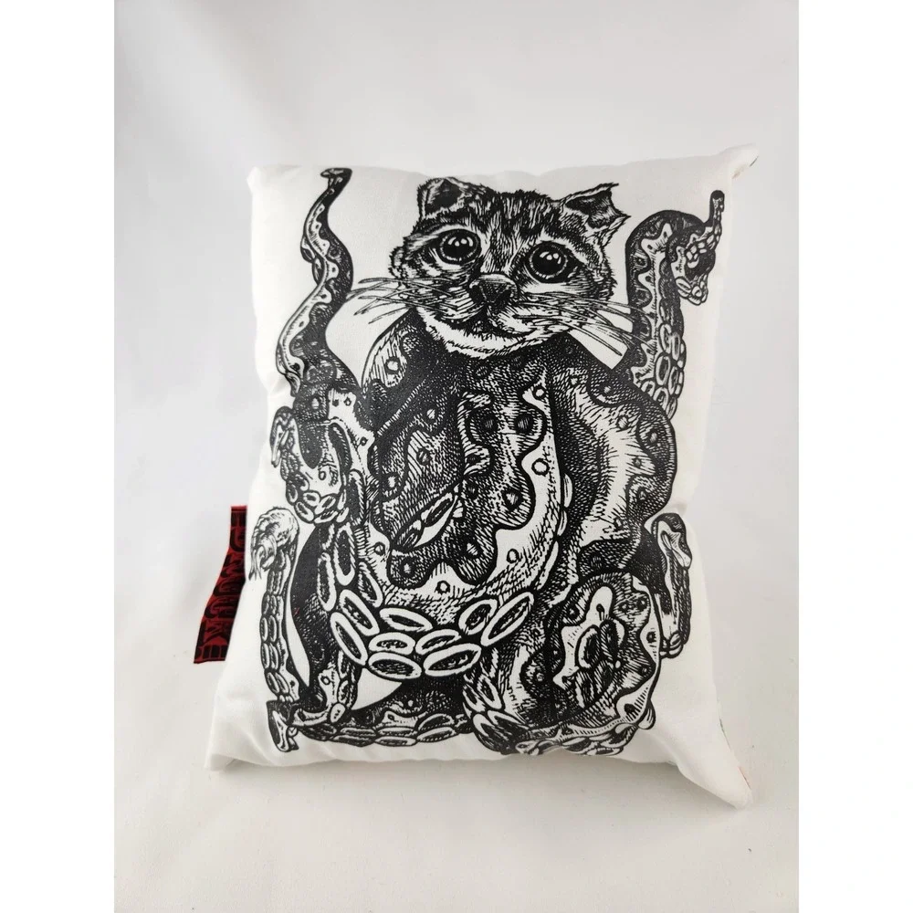 Cathulhu Cat Throw Pillow Kitten Monster Octopussy cthulhu Artist Art Print