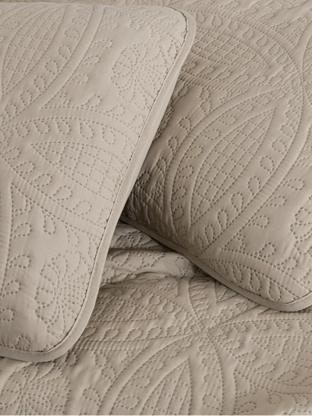 Neutral king 3 piece Quilted Bedspread Set - Taupe