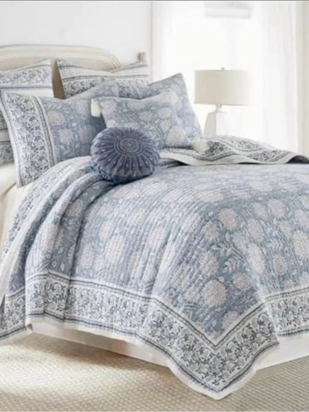 Levtex Blue Floral Quilted Comforter Set