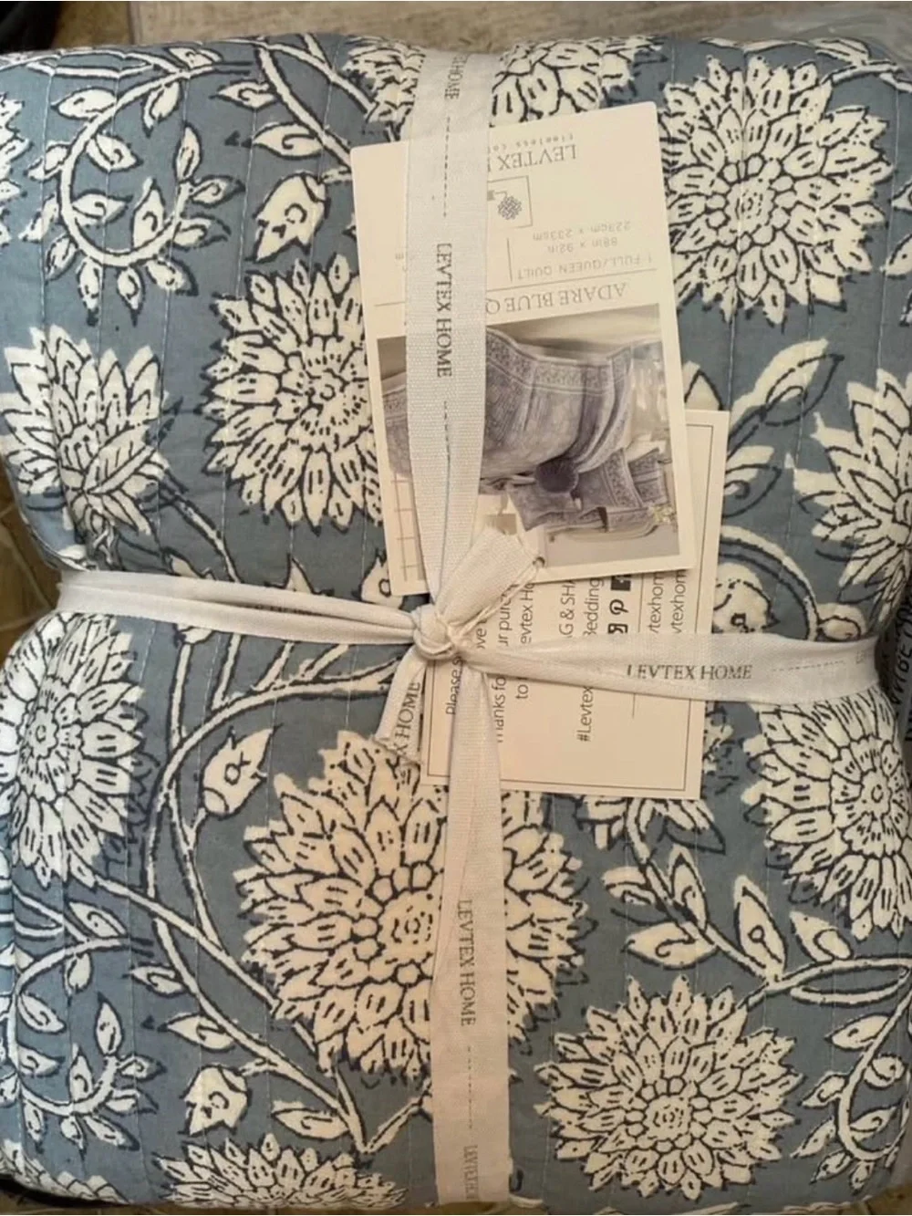 Levtex Blue Floral Quilted Comforter Set