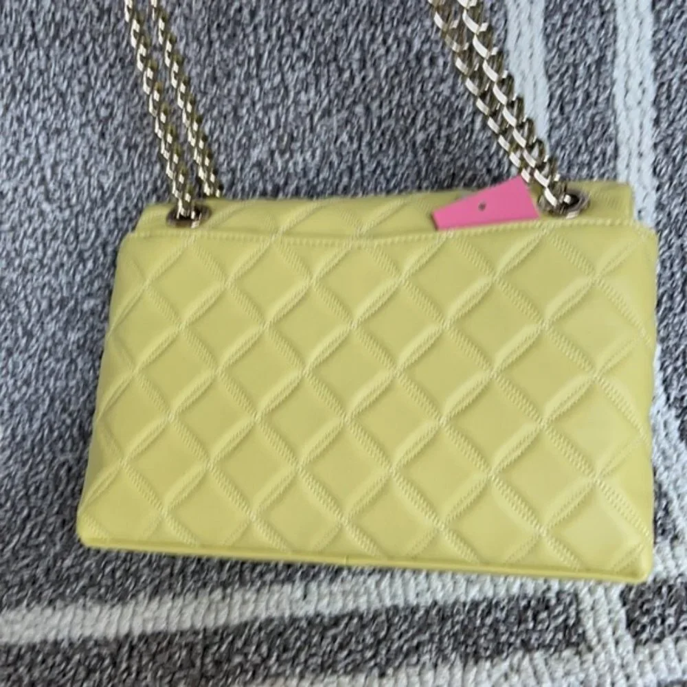 Kate Spade Natalia Smooth Leather Medium Flap Shoulder Bag Frosty Lime