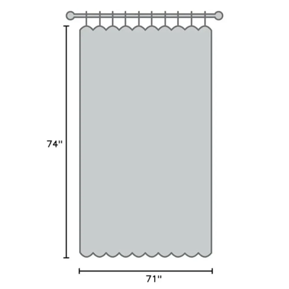 Waffle Stripe 2-in-1 Shower Curtain and Sheer Top Window, -Bright White