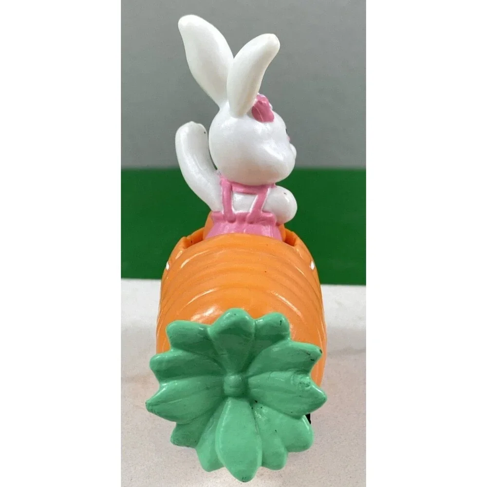 Rare Vintage Applause PVC Easter Bunny Driving a Carrot Car