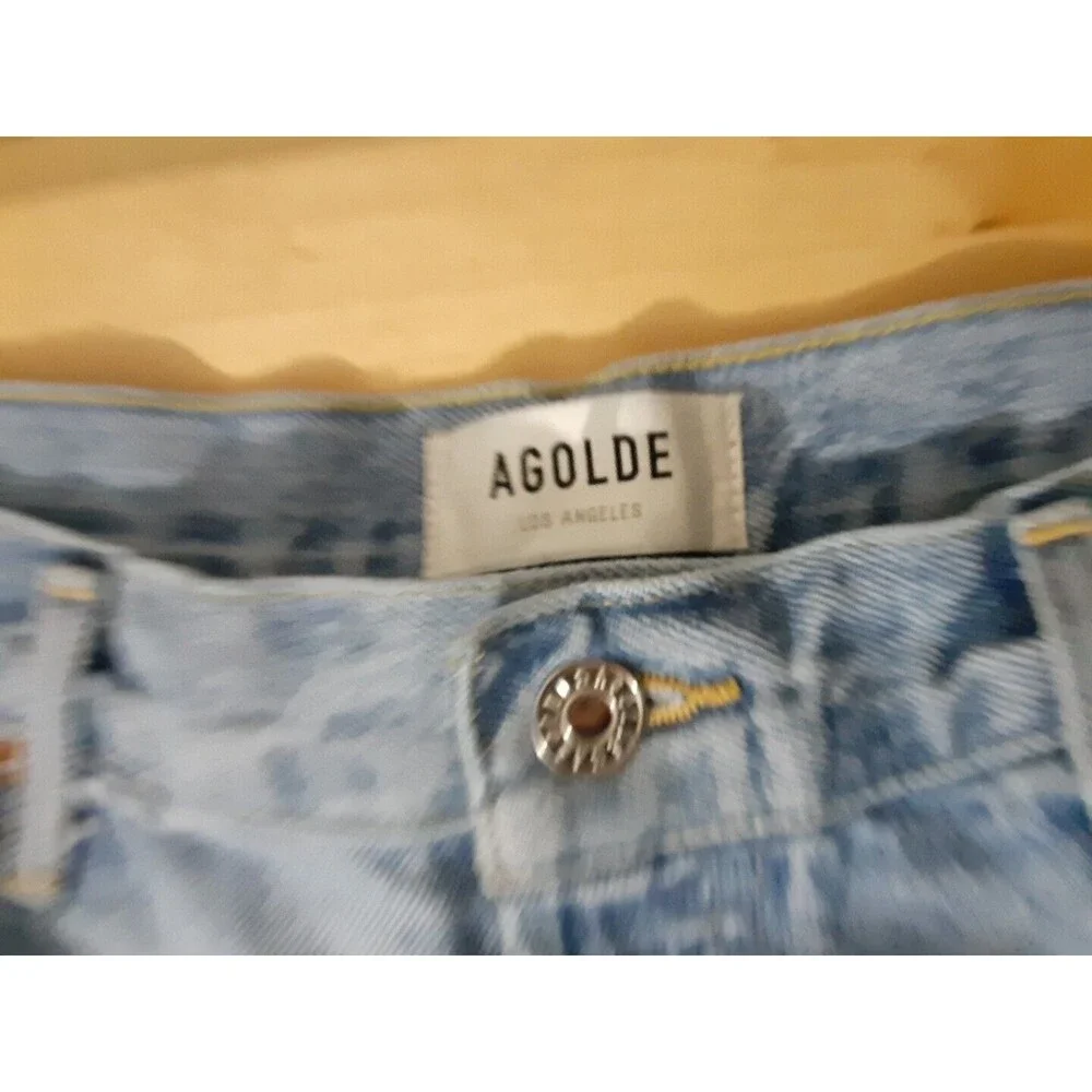 Agolde Parker Long Denim Fray Cutoff Shorts Women's 32x5 Light Blue A9010-811