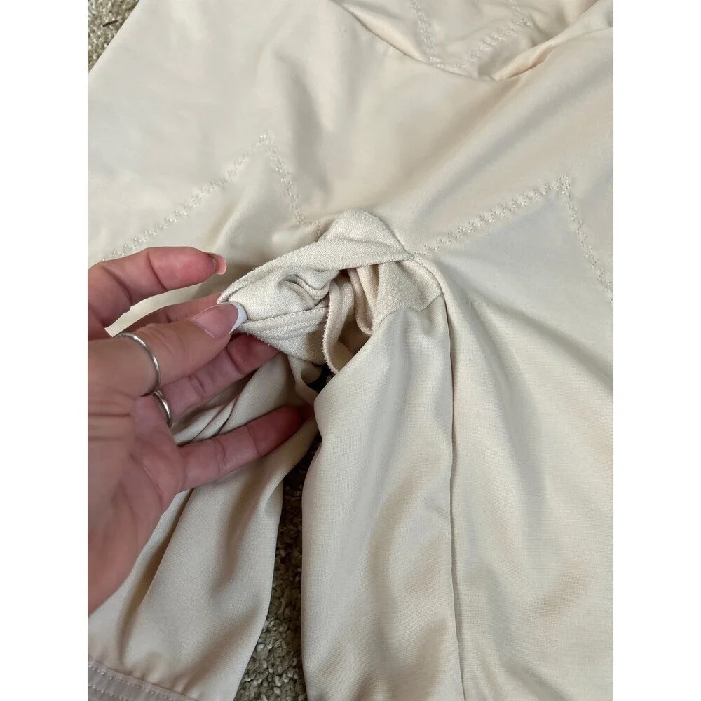 Flexees body shaping short shapewear open crotch high waisted slimming SZ LG