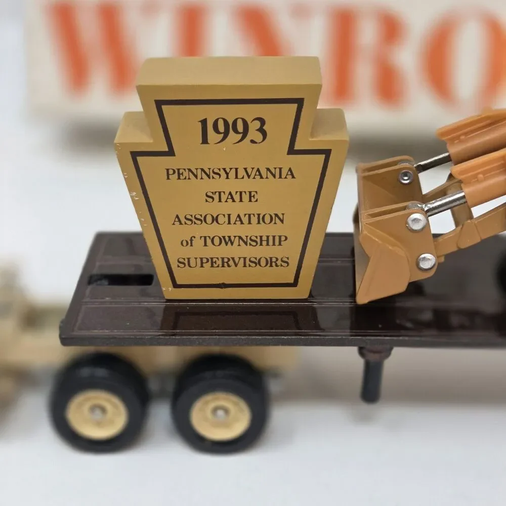 Winross 1993 PSATS Tractor Trailer w/ Case Backhoe Loader 1/225 LE Diecast