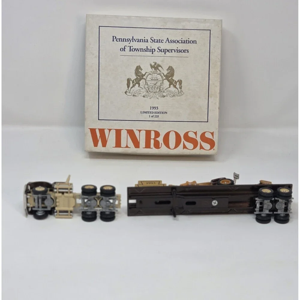 Winross 1993 PSATS Tractor Trailer w/ Case Backhoe Loader 1/225 LE Diecast
