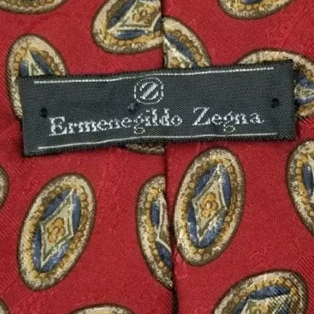 Ermenegildo Zegna Red Luxury Geometric Oval Print