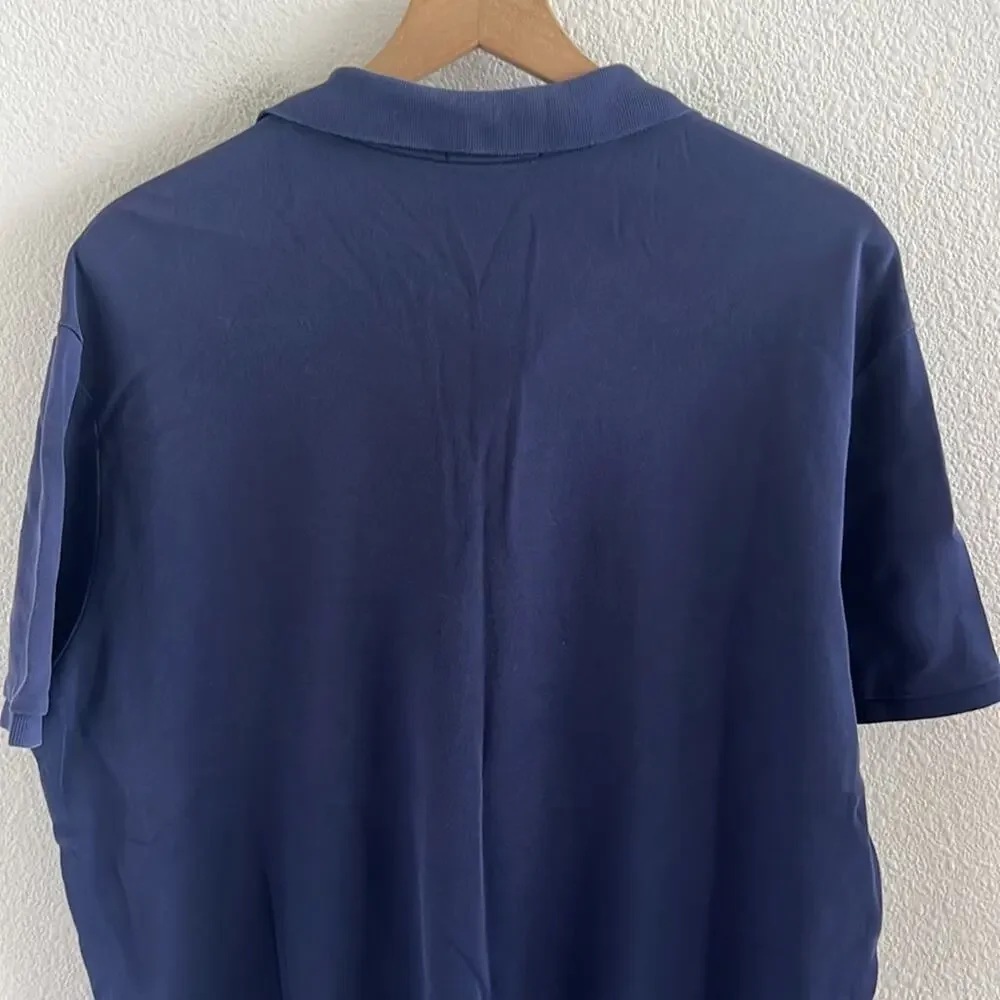 Polo Ralph Lauren Navy Blue Polo Shirt White Embroidered Logo Blue Tag XXL