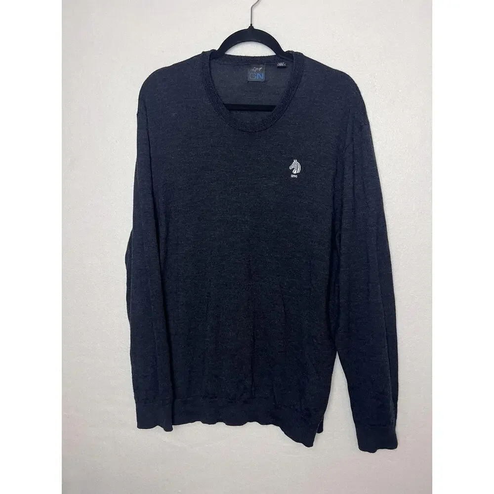 Greg Norman Men's Long Sleeve Crew Neck Pullover Wool Sweater Size XXL Gray