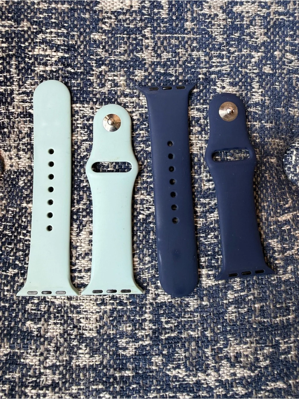 Silicone Replacement Watch Bands for 40mm—Mint and Navy
