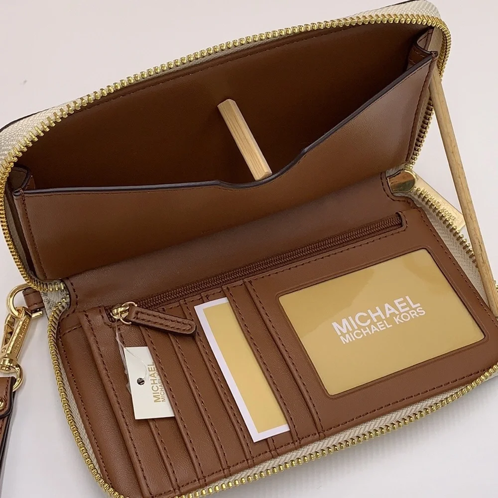MICHAEL KORS LARGE X CHAIN SHOULDER TOTE & LG FLAT MULTIFUNCTIONAL PHONE CASE