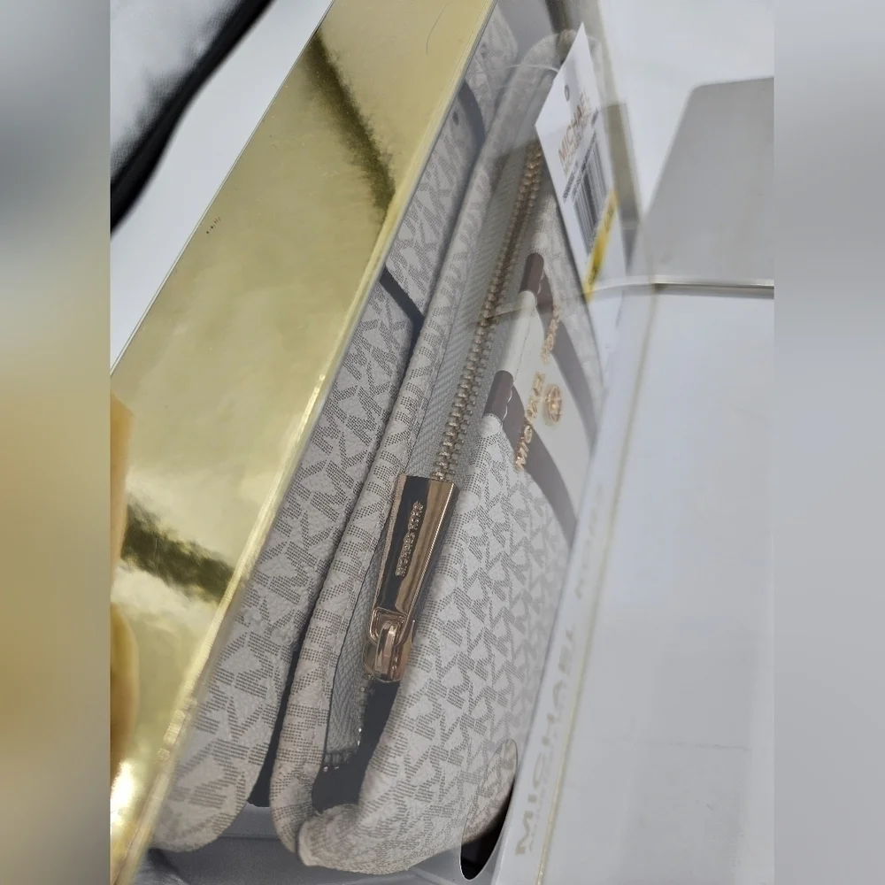 NWT Michael Kors Signature Logo Belt Bag Fanny Pack Purse in Vanilla Size L/XL