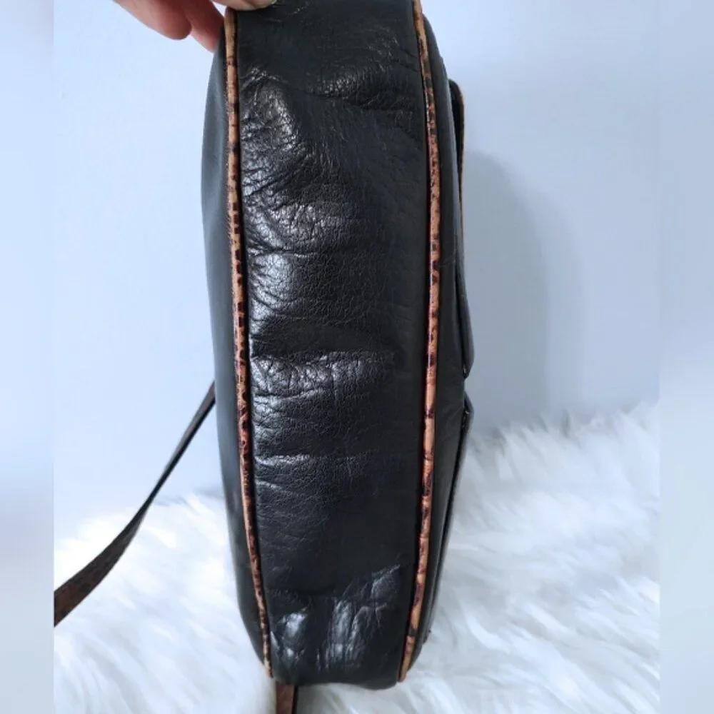 Brahmin black oval bag