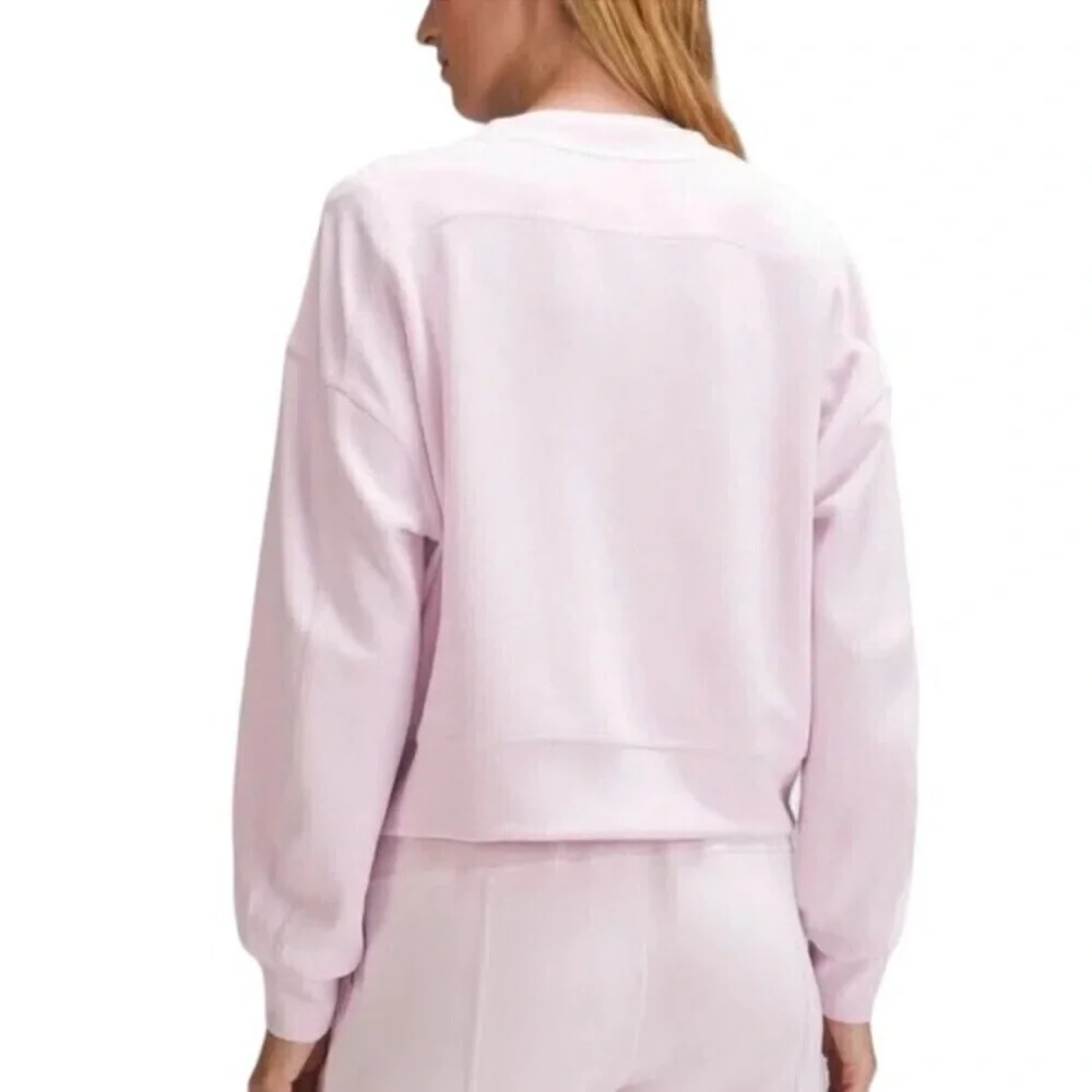 LULULEMON Crewneck Perfectly Oversized Ribbed Crop Crew in Meadowsweet Pink