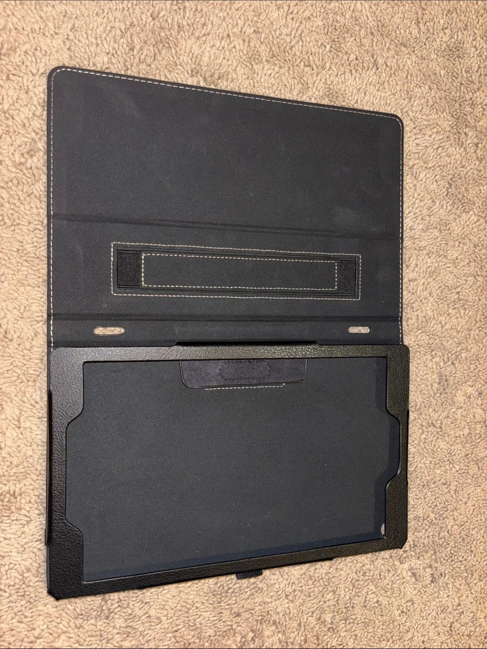 Black Tablet Folio For Kindle Case with Elastic Strap