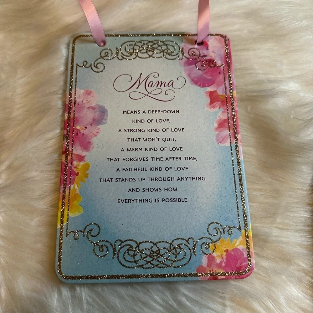 🩷5/$10 Floral Mama Plaque with Inspirational Quote