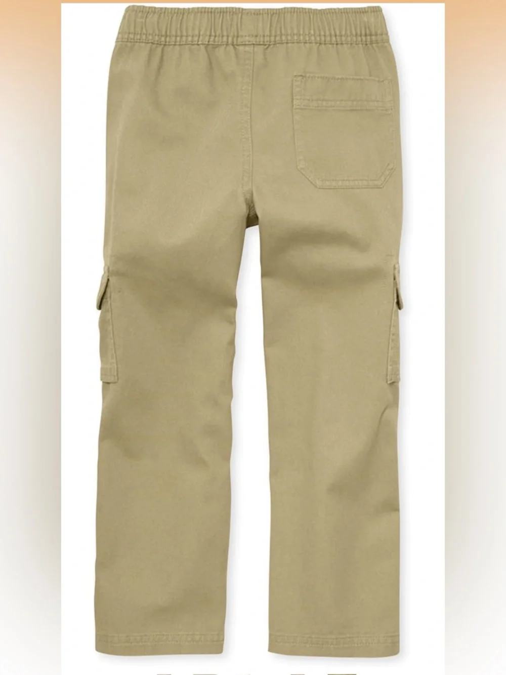The Children's Place Boys 6 Slim Khaki Uniform Mid Rise Pull on Cargo Pants D1