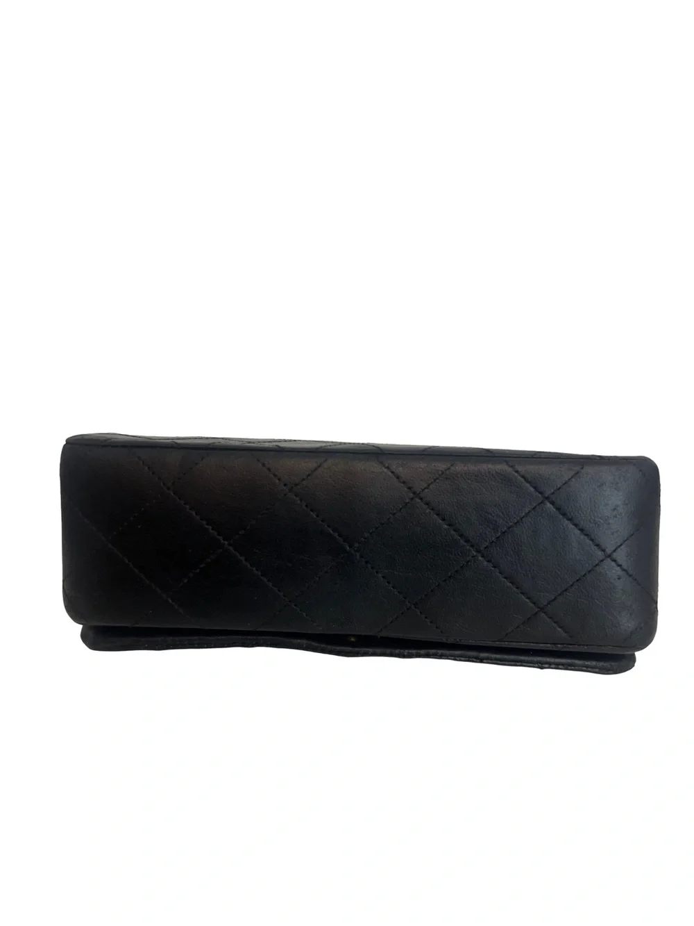 CHANEL Black Quilted Lambskin Mini Flap Bag with Gold Chain