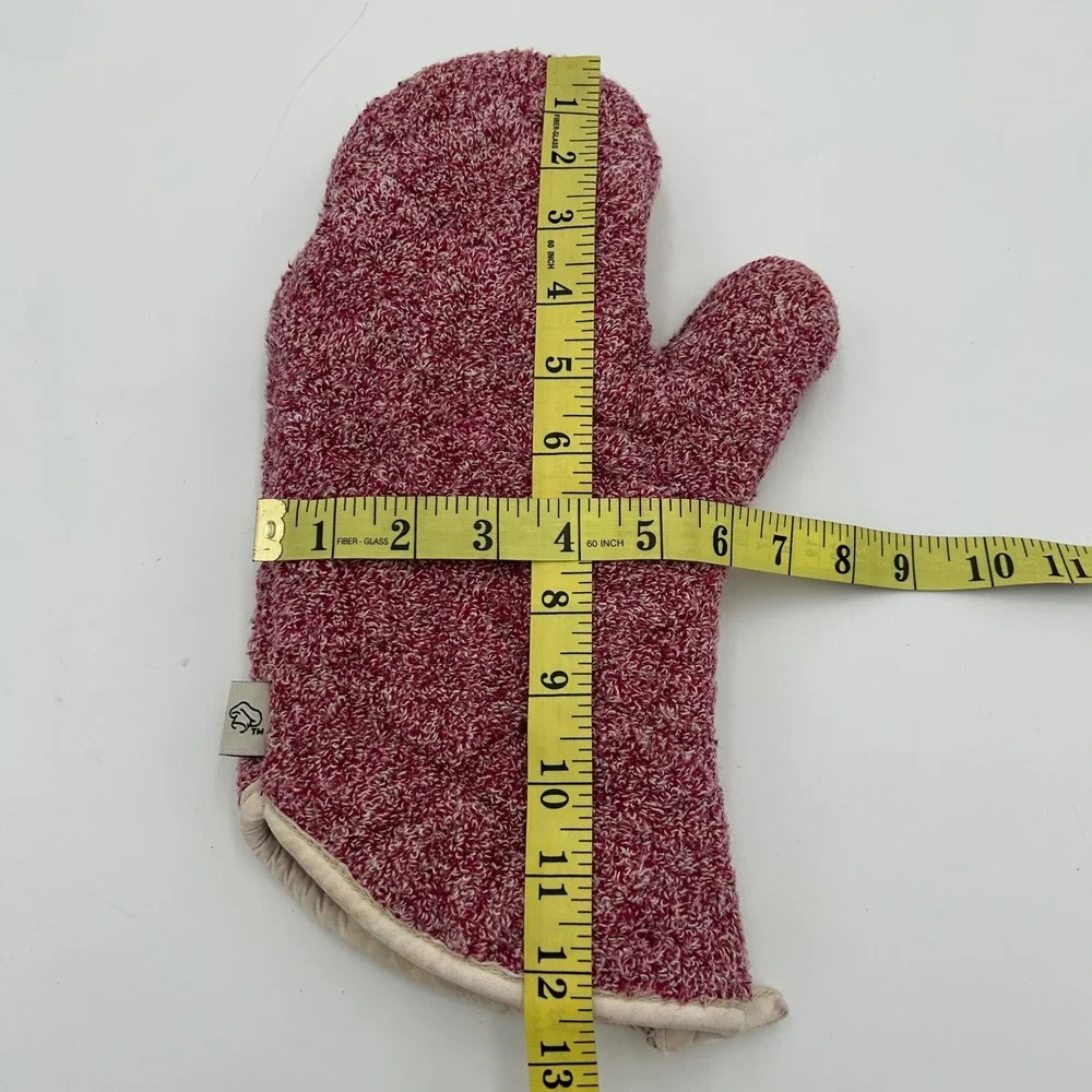 Pampered Chef Oven Mitt 100% Cotton Terry Cloth Cranberry Red Retired 1329