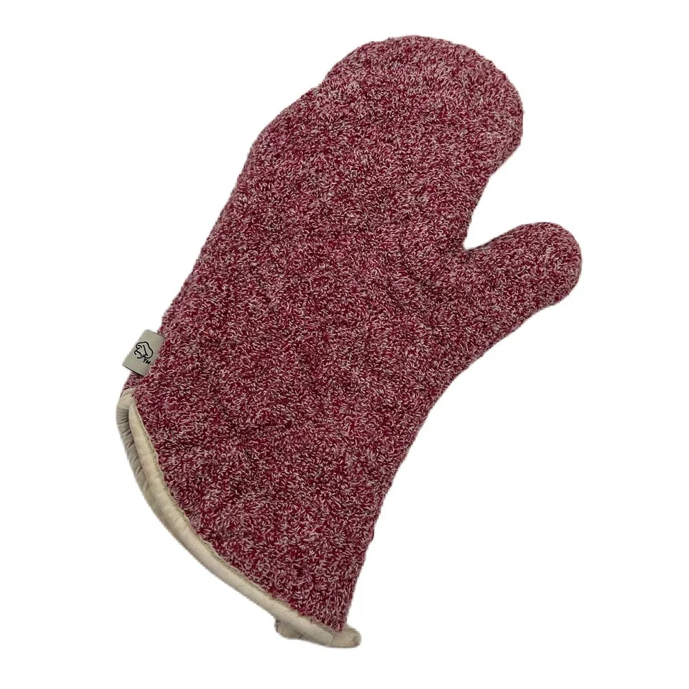 Pampered Chef Oven Mitt 100% Cotton Terry Cloth Cranberry Red Retired 1329