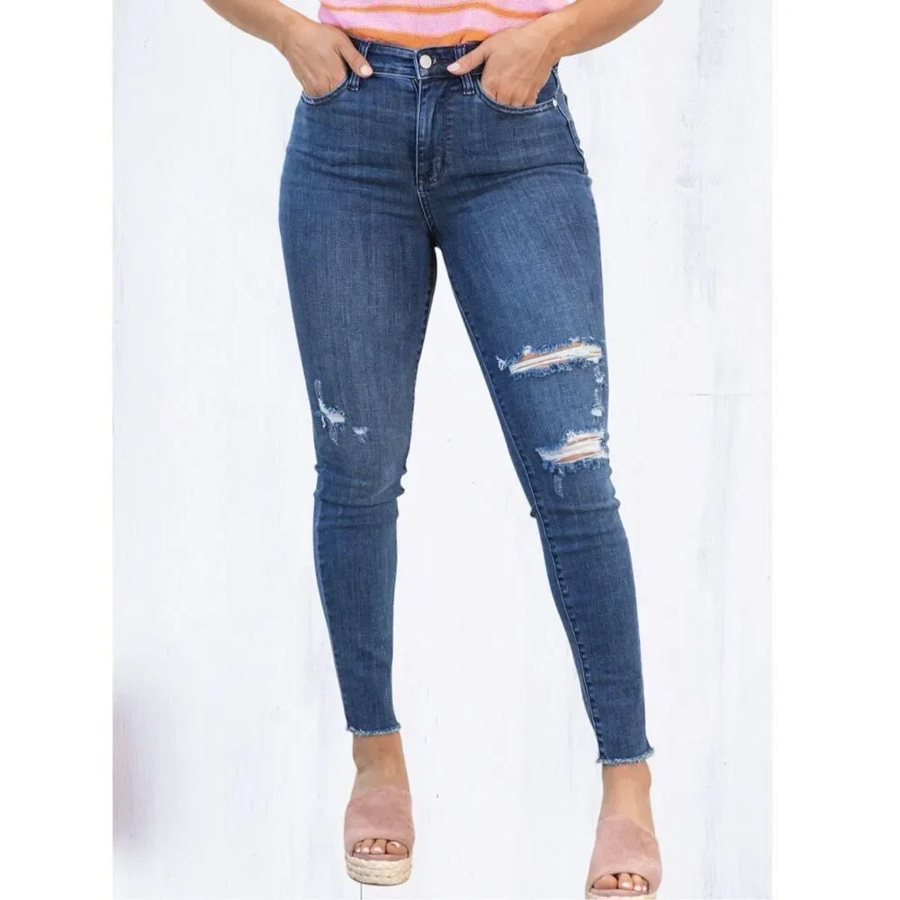 Judy Blue loves—super wear—pair distressing