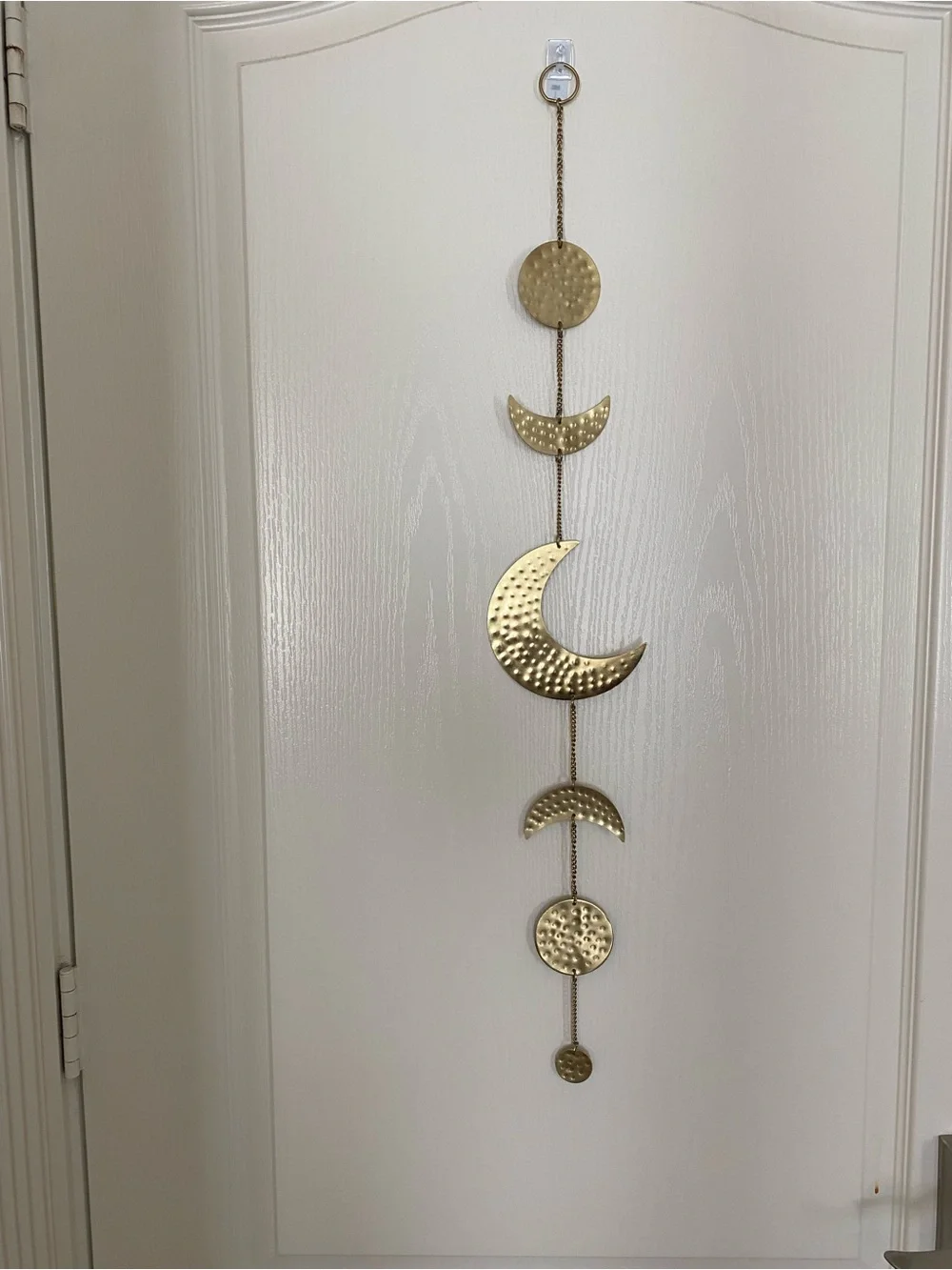 Gold Hammered Metal Moon Phase Wall Hanging - Decorative Home Wall Decor