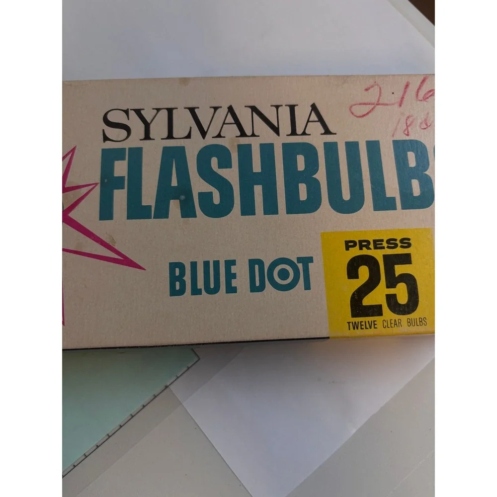 Sylvania Flashbulbs Unisex OS Blue Press 25B 25 Vintage Camera Flash Bulbs