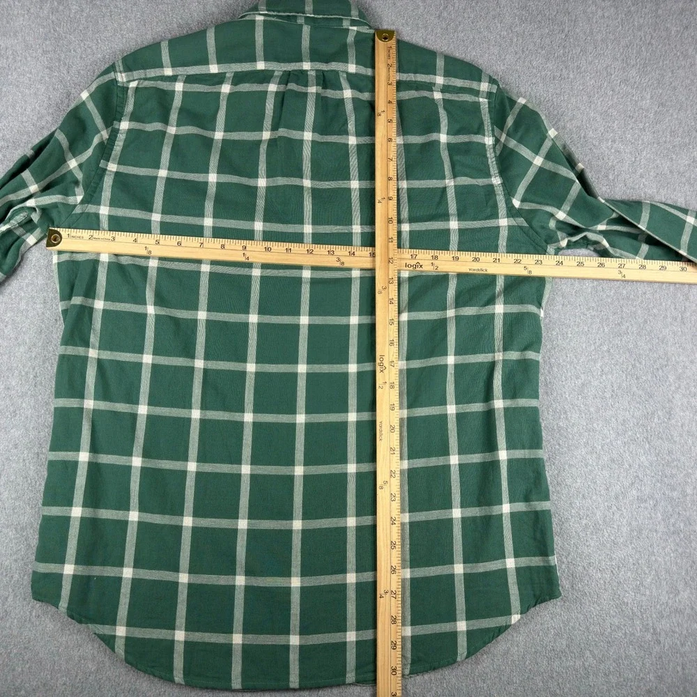 J.Crew Mens Double Weave Button Up Shirt L Green White Check NWT