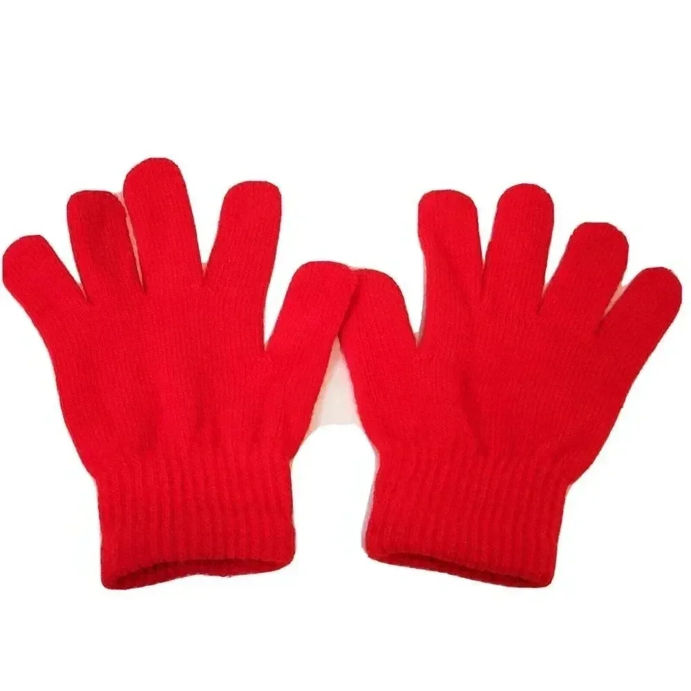 Winter Gloves OSFA Women Girls Knit Knitted Casual Stretch Lightweight