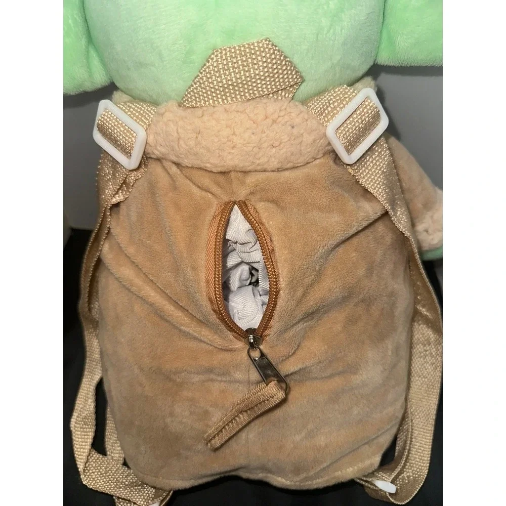 Star Wars Mandalorian Grogu Baby Yoda Plush Backpack Green Tan 12 Inch Bag