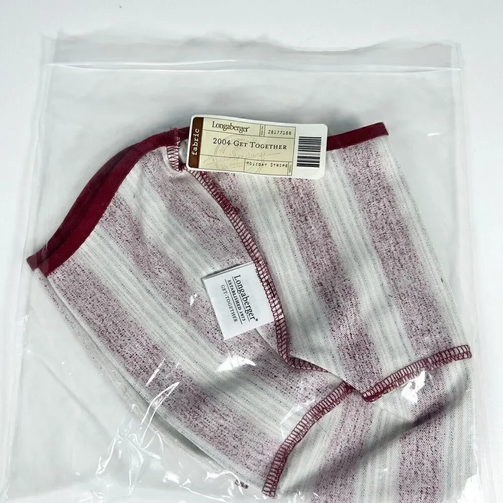 Longaberger 2004 Christmas Get Together Liner Holiday Stripe NEW #28177166