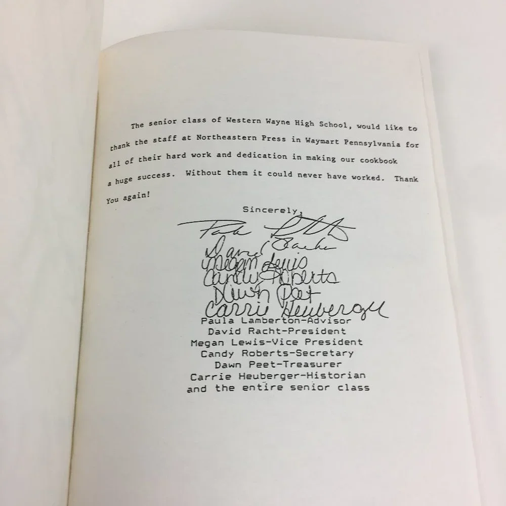 Rare Western Wayne High School Class 1994 Cooks‎ Cookbook Paperback Pennsylvania